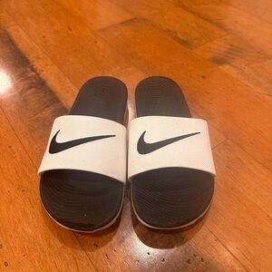 Nike Black and White Slide Sandals